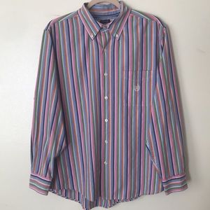 Champs: Long Sleeve Striped Button Up Shirt